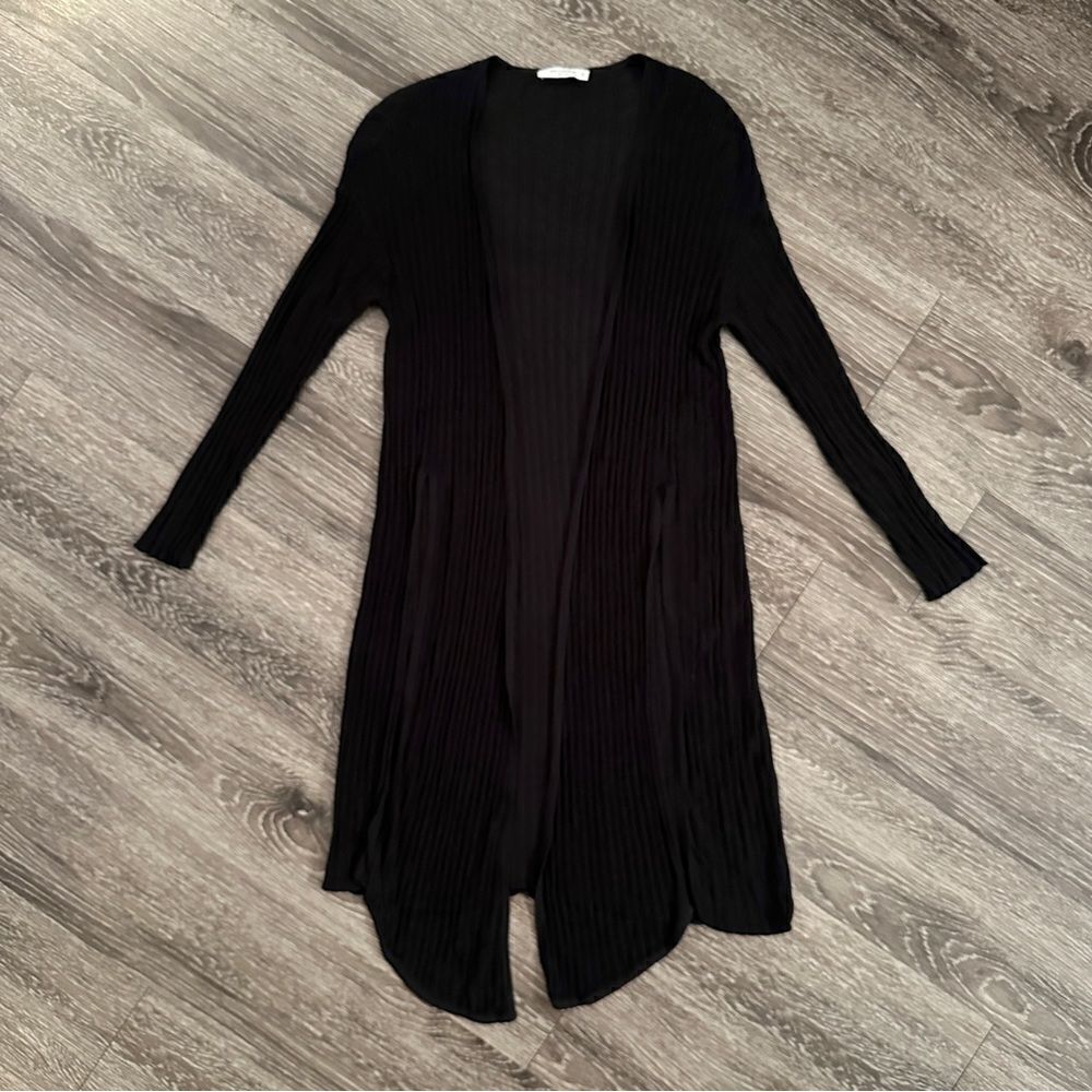 MM LaFleur The Graham Kimono Cardigan In Sheer Rib Open Front